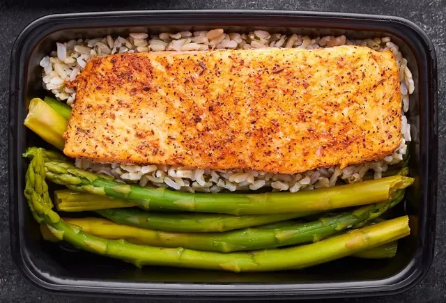 Chili-Lime Salmon with Brown Rice and Asparagus