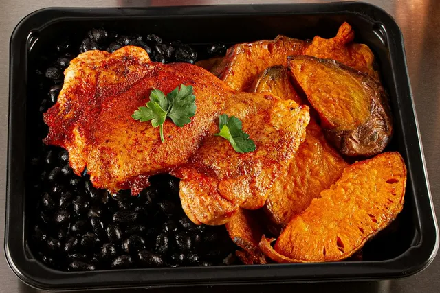 Paprika Chicken Thighs with Black Beans and Sweet Potatoes